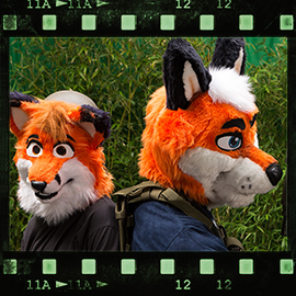 Eurofurence 2015 fursuit photoshoot. Preview picture of Joel Fox, Yellowfur